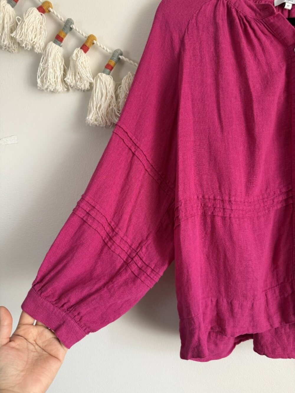 Rails Frances Radiance Linen Blend Button Front Lightweight Top Coastal Beachy - Picture 3 of 8